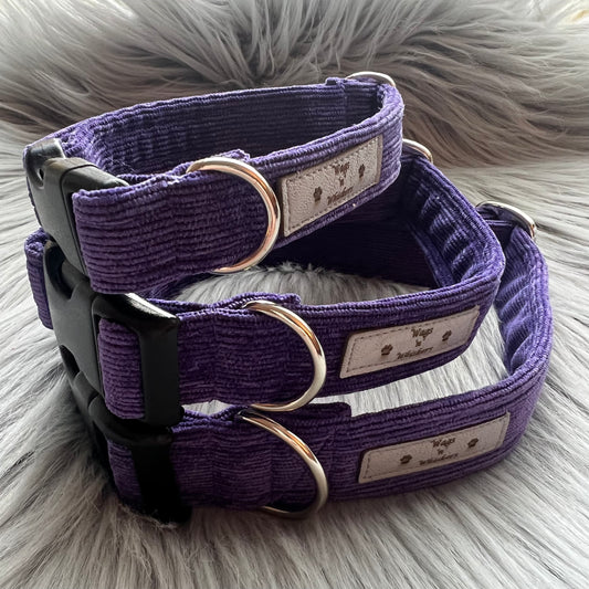 Purple Corduroy Dog Collars