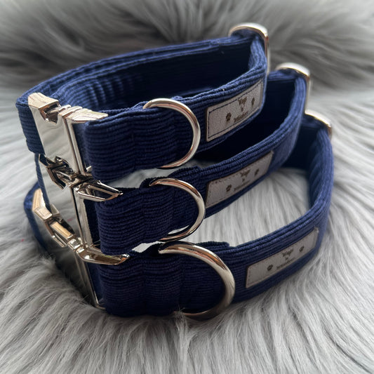 Navy Corduroy Dog Collars