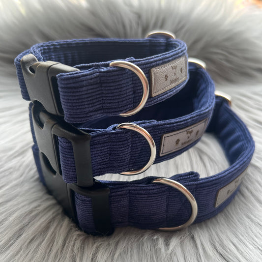 Navy Corduroy Dog Collars