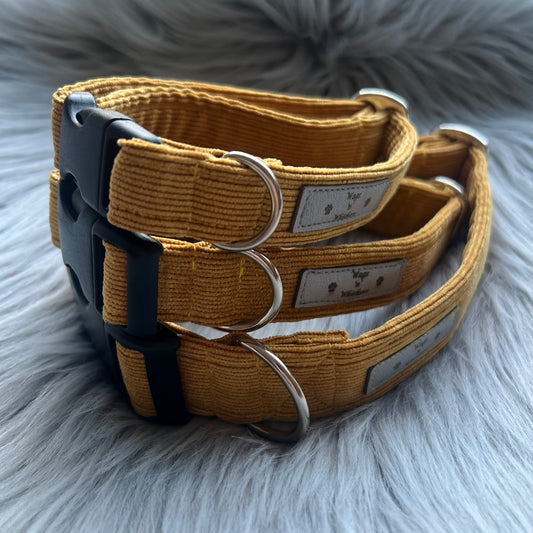 Mustard Corduroy Dog Collars