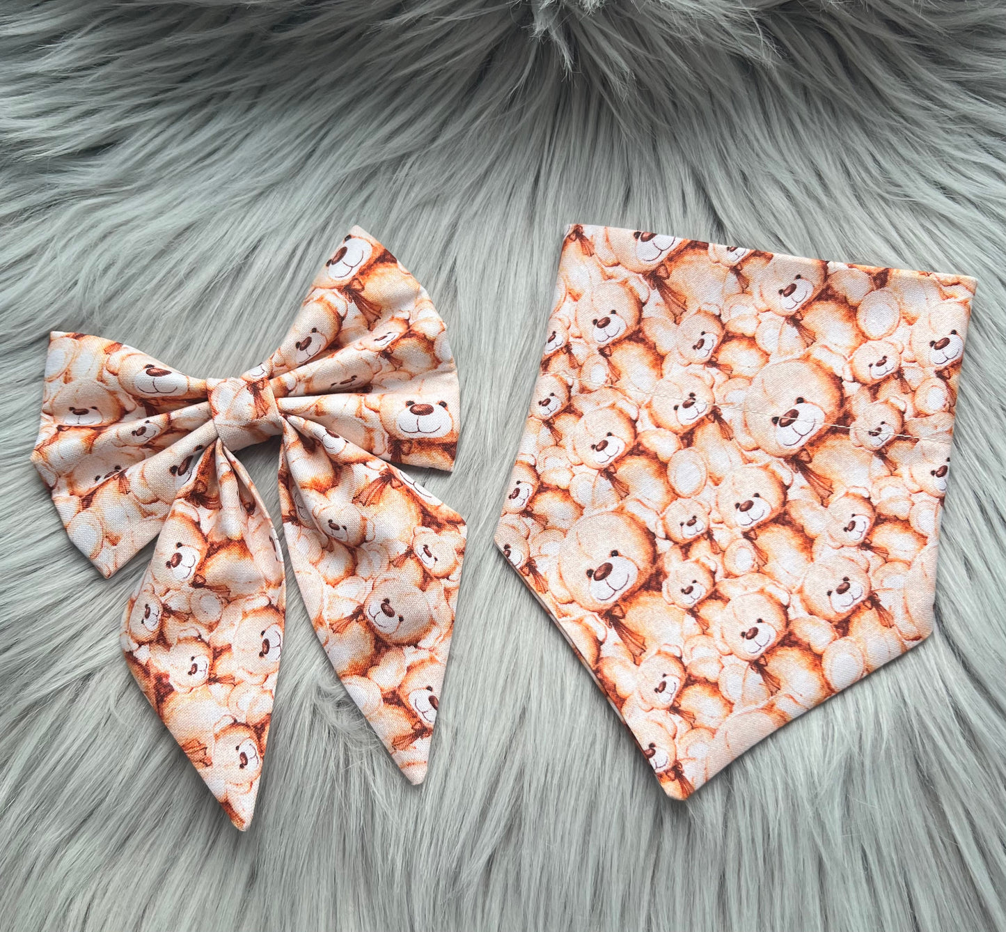 Neutral Teddy Bandanas and Bows