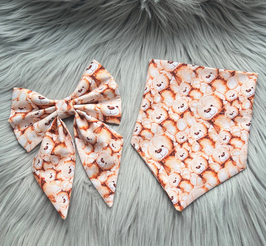 Neutral Teddy Bandanas and Bows