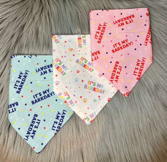 Blue Barkday Bandanas