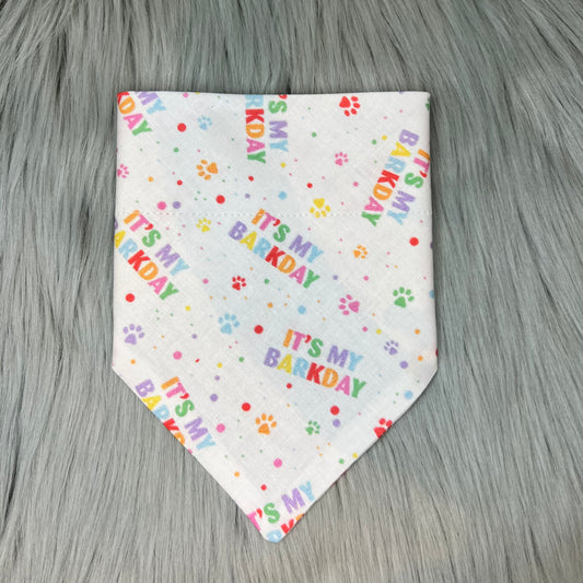 White Barkday Bandanas