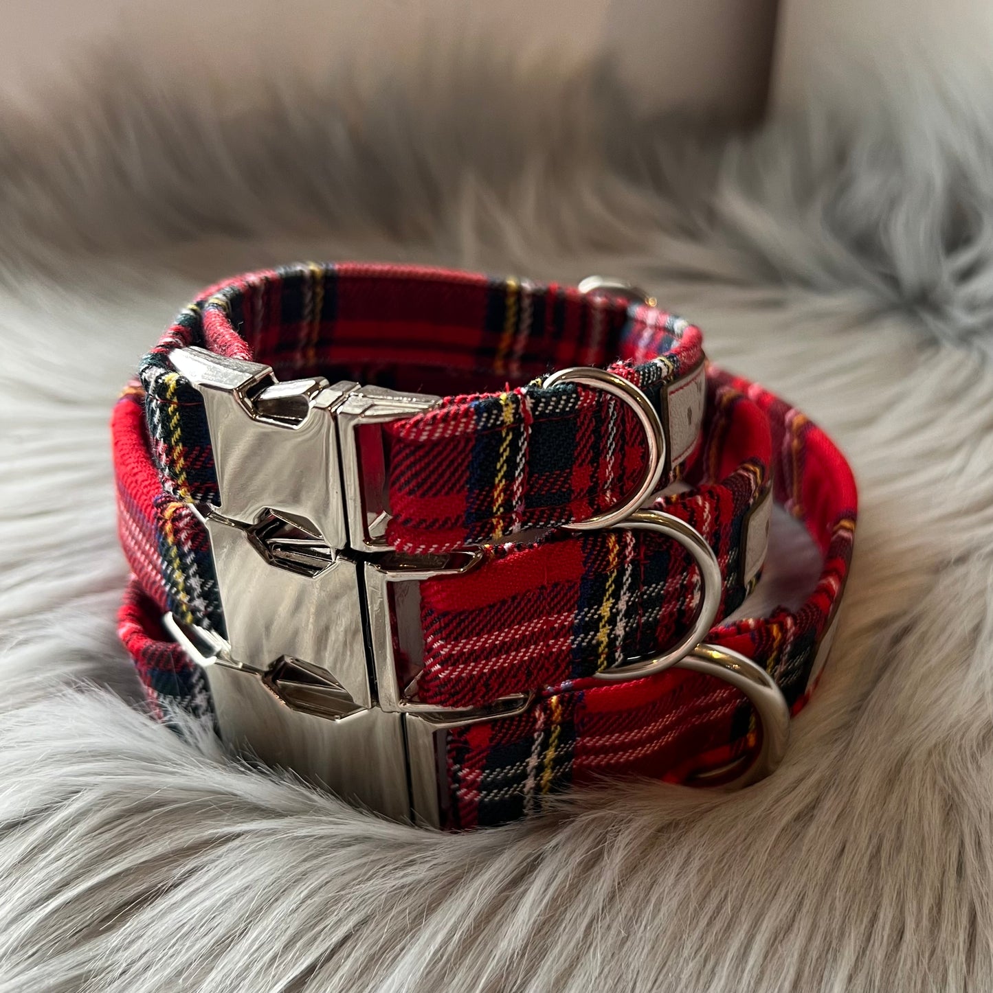 Red Tartan Dog Collars