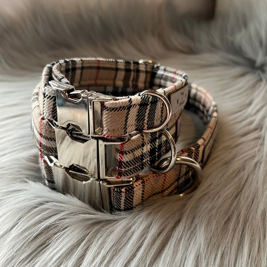 Cream Tartan Dog Collars