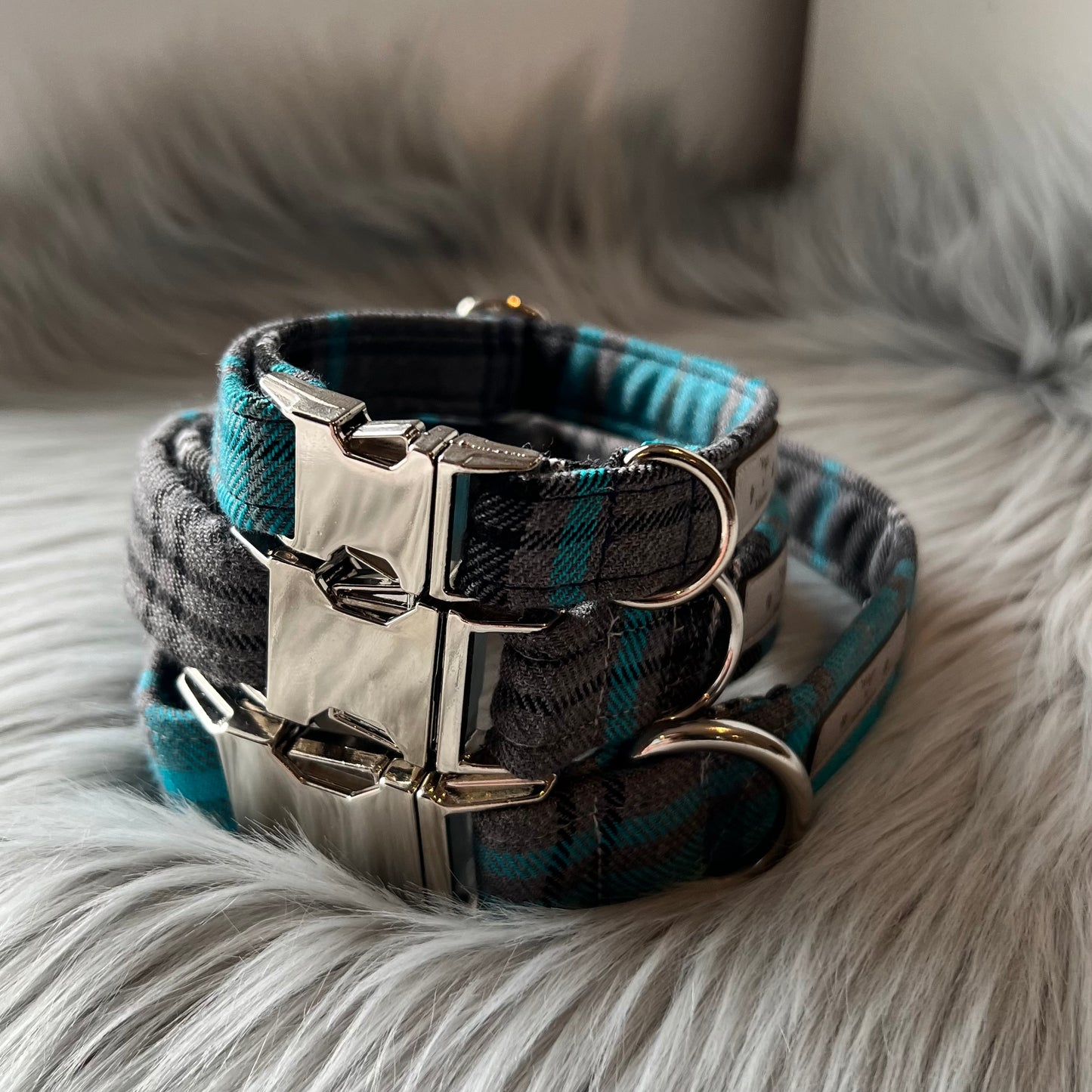 Blue Tartan Dog Collars