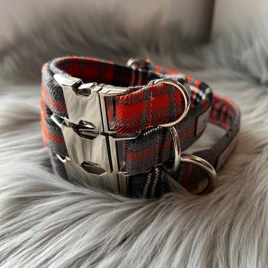 Orange Tartan Dog Collars