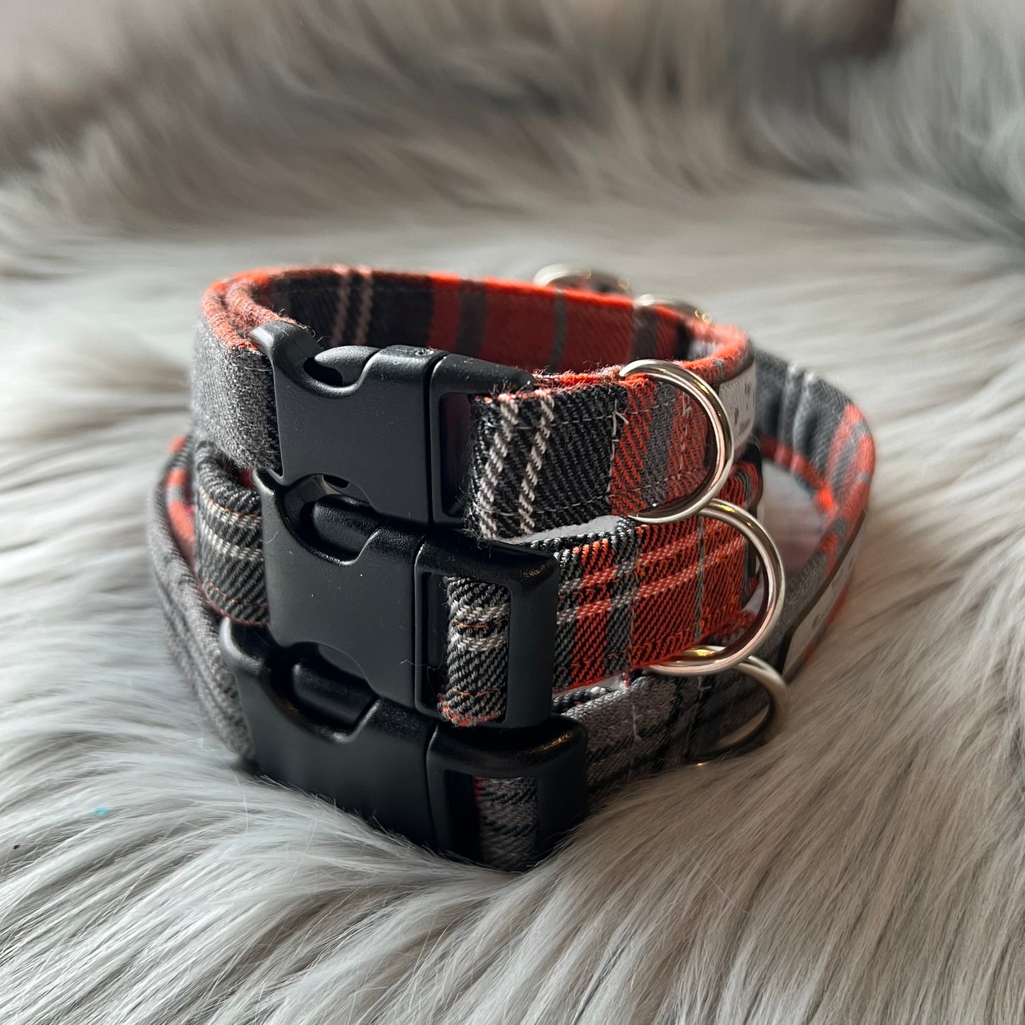 Orange Tartan Dog Collars