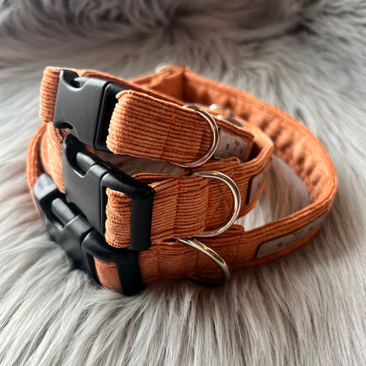 Orange Corduroy Dog Collars