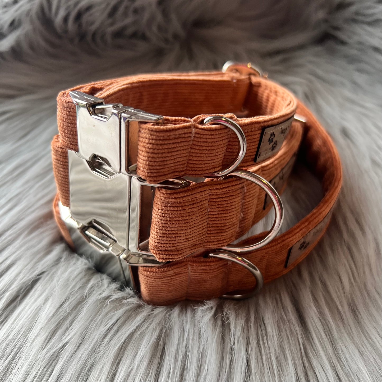 Orange Corduroy Dog Collars