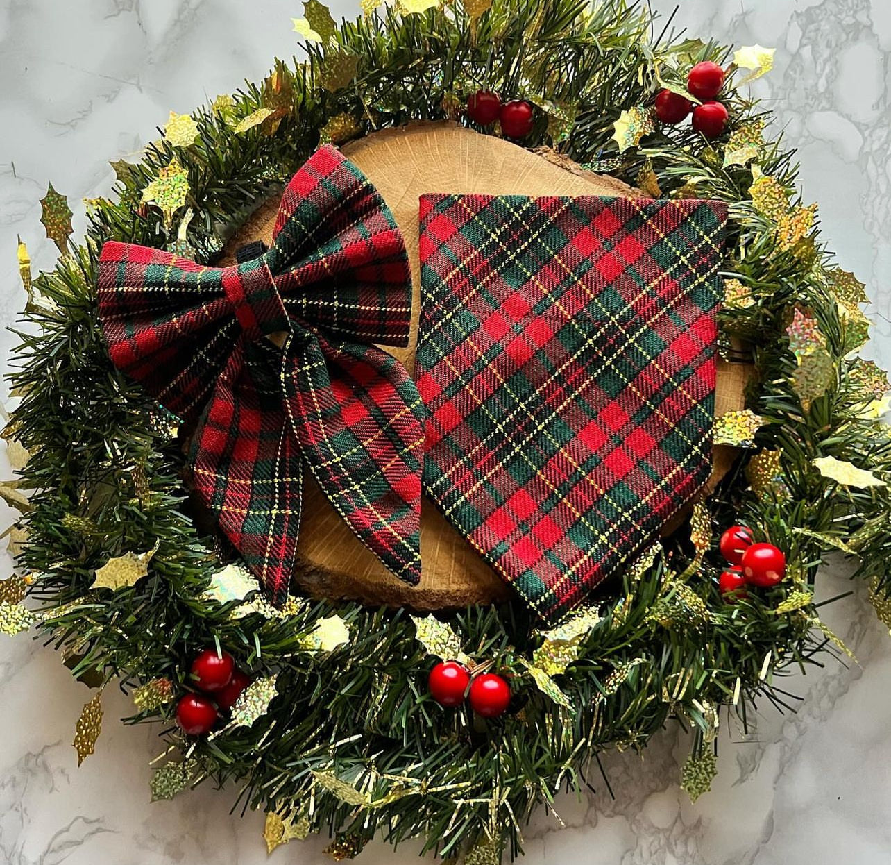 "Christmas Tartan" Bandanas and Bows