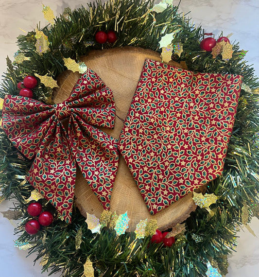 "Christmas Holly" Bandanas and Bows