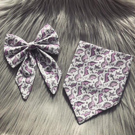 Purple Dino Bandanas and Bows