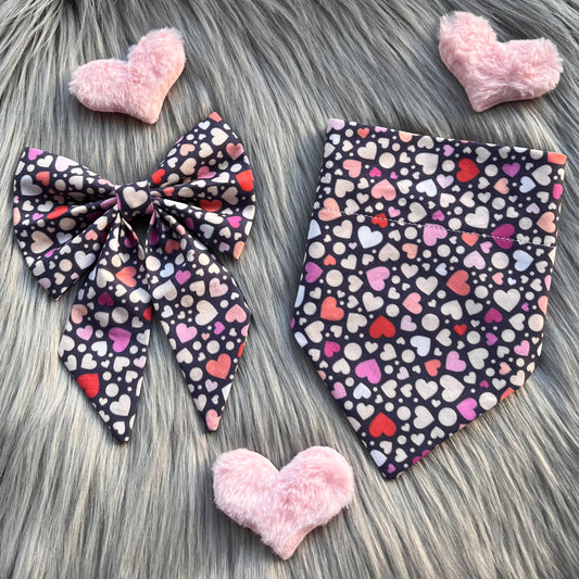 Spotty Hearts Bandanas and Bows